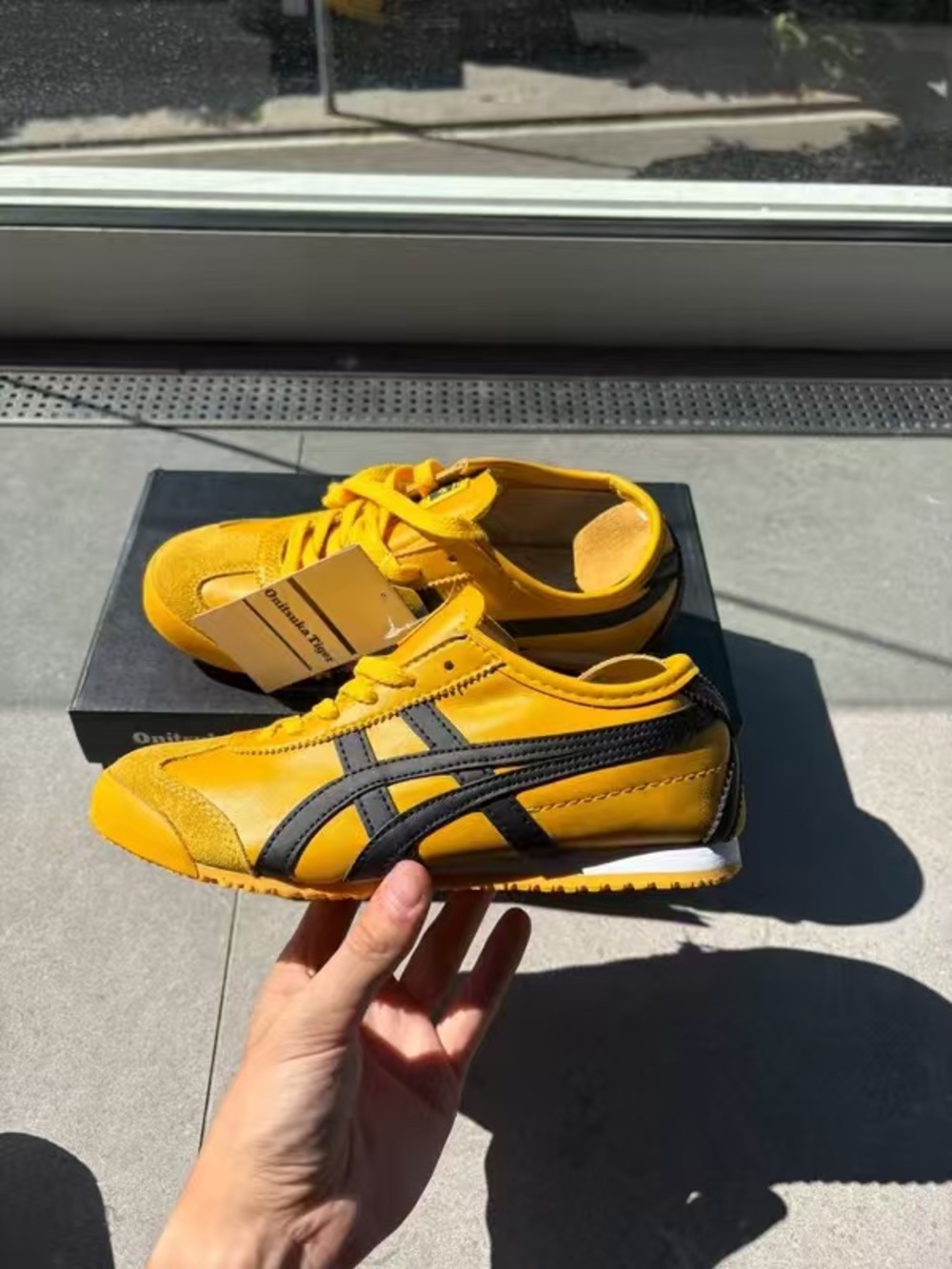 Onitsuka Tiger by Asics Men’s Yellow with Black Mexico 66 Sneaker